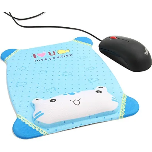 1 PC Vanki Ergonomic Design Memory Foam Silicone Gel Wrist Rest Support Mouse Pad Mat(Cat)