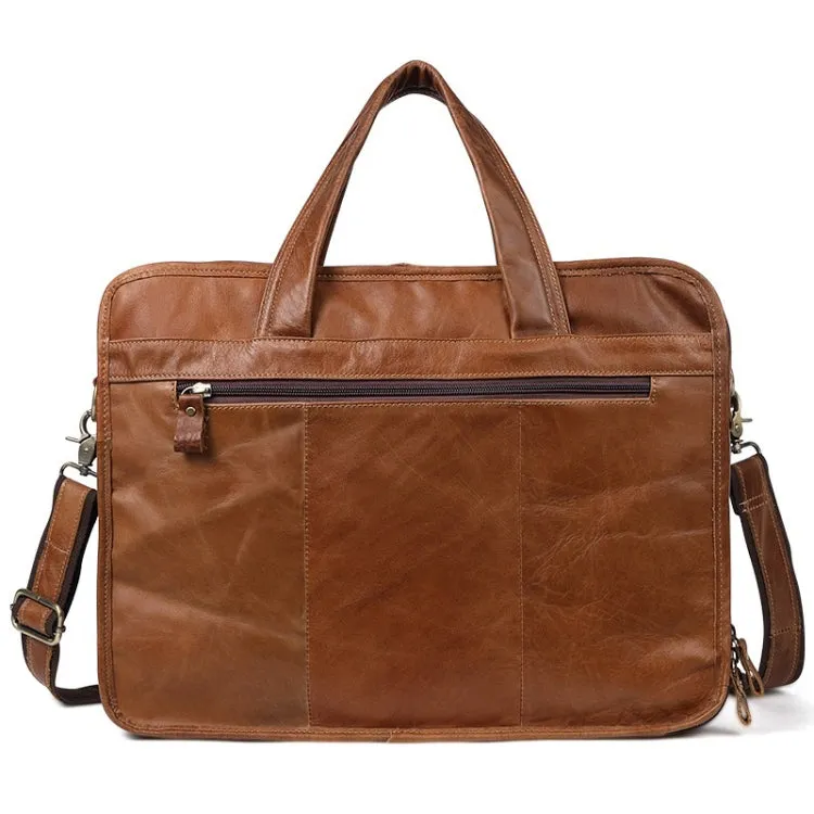 9913 Casual Men Singer-shoulder Messenger Briefcase 15.6 Inch Business Handbag(Brown)