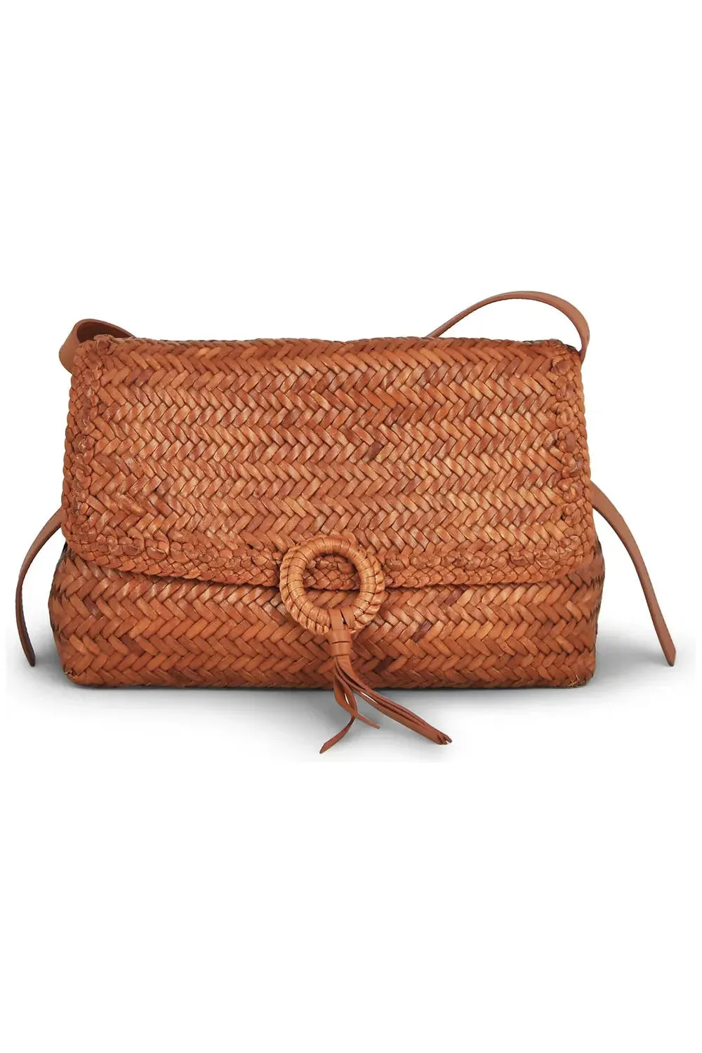 Allan K Polly DJ Toledo Leather Woven Crossbody Bag | Cuero