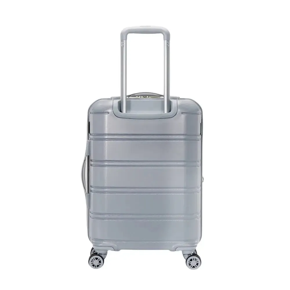 American Tourister Carry On Luggage Suitcase Hardside Spinner Zip, Silver