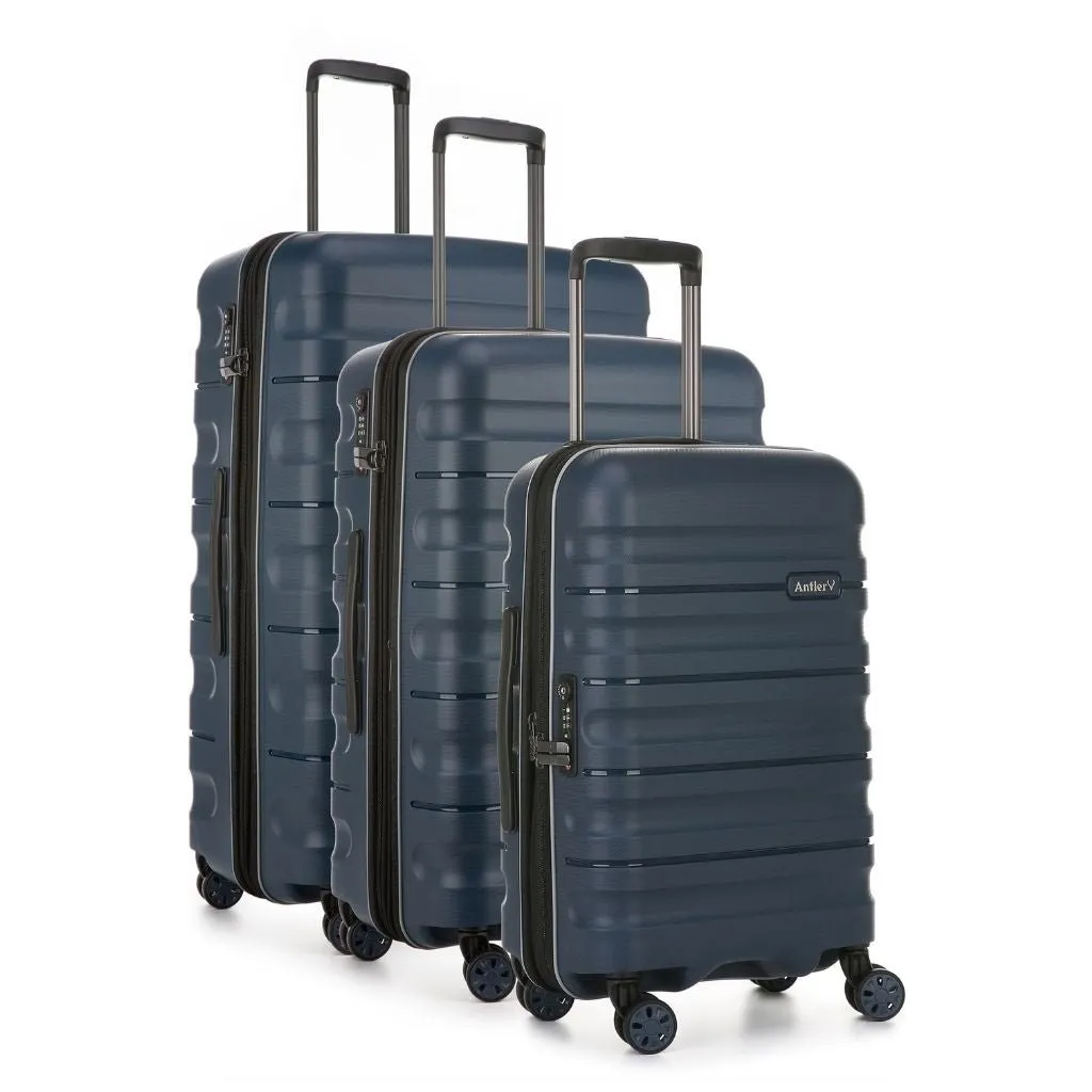 Antler Lincoln Hardsided Luggage 3 Piece Set - Navy