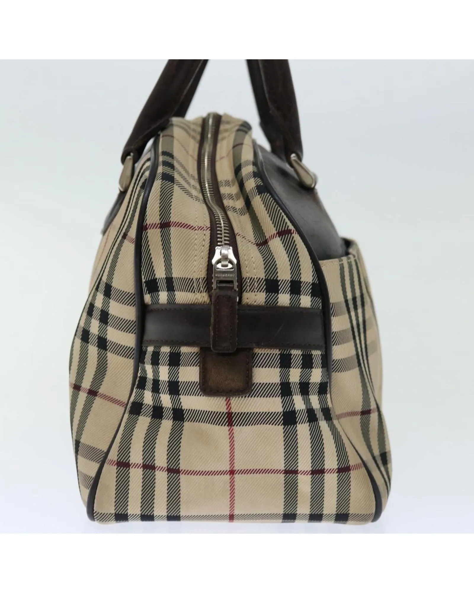 Authentic Burberry Nova Check Canvas Boston Bag