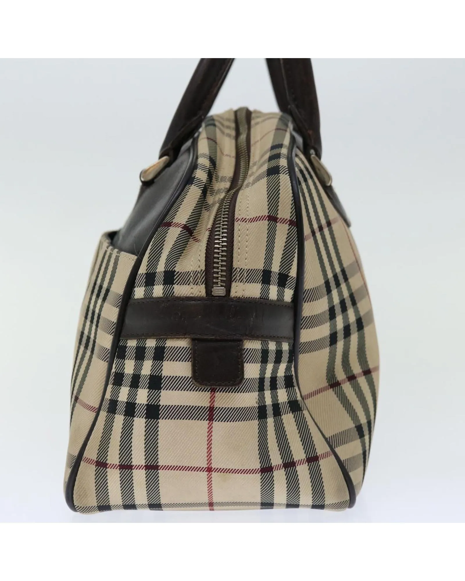 Authentic Burberry Nova Check Canvas Boston Bag