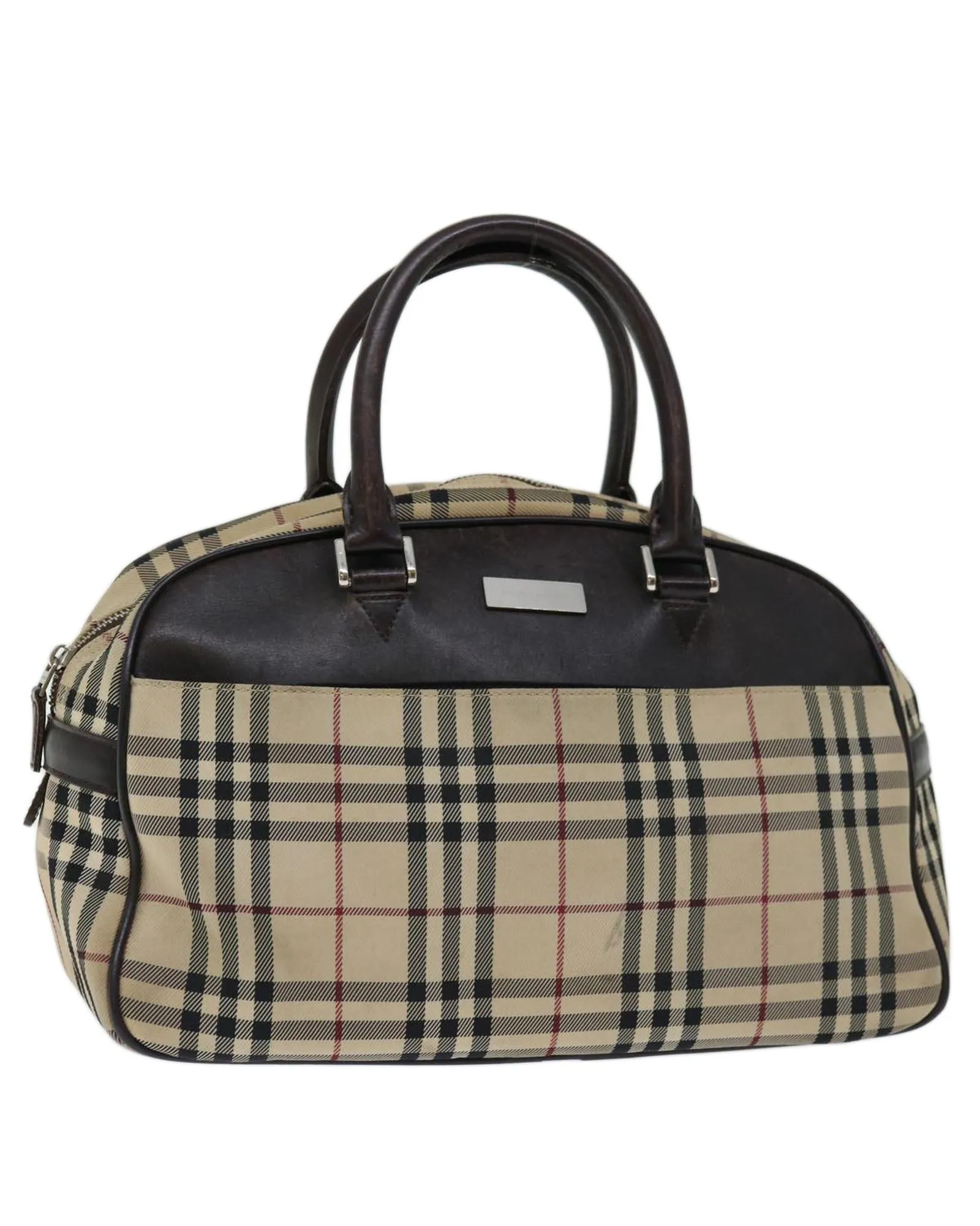 Authentic Burberry Nova Check Canvas Boston Bag