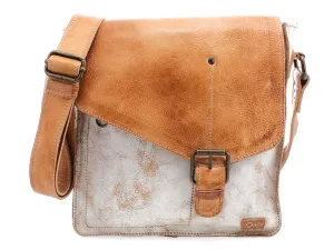 Bed Stu Venice Beach Leather Crossbody Bag, Brown/White