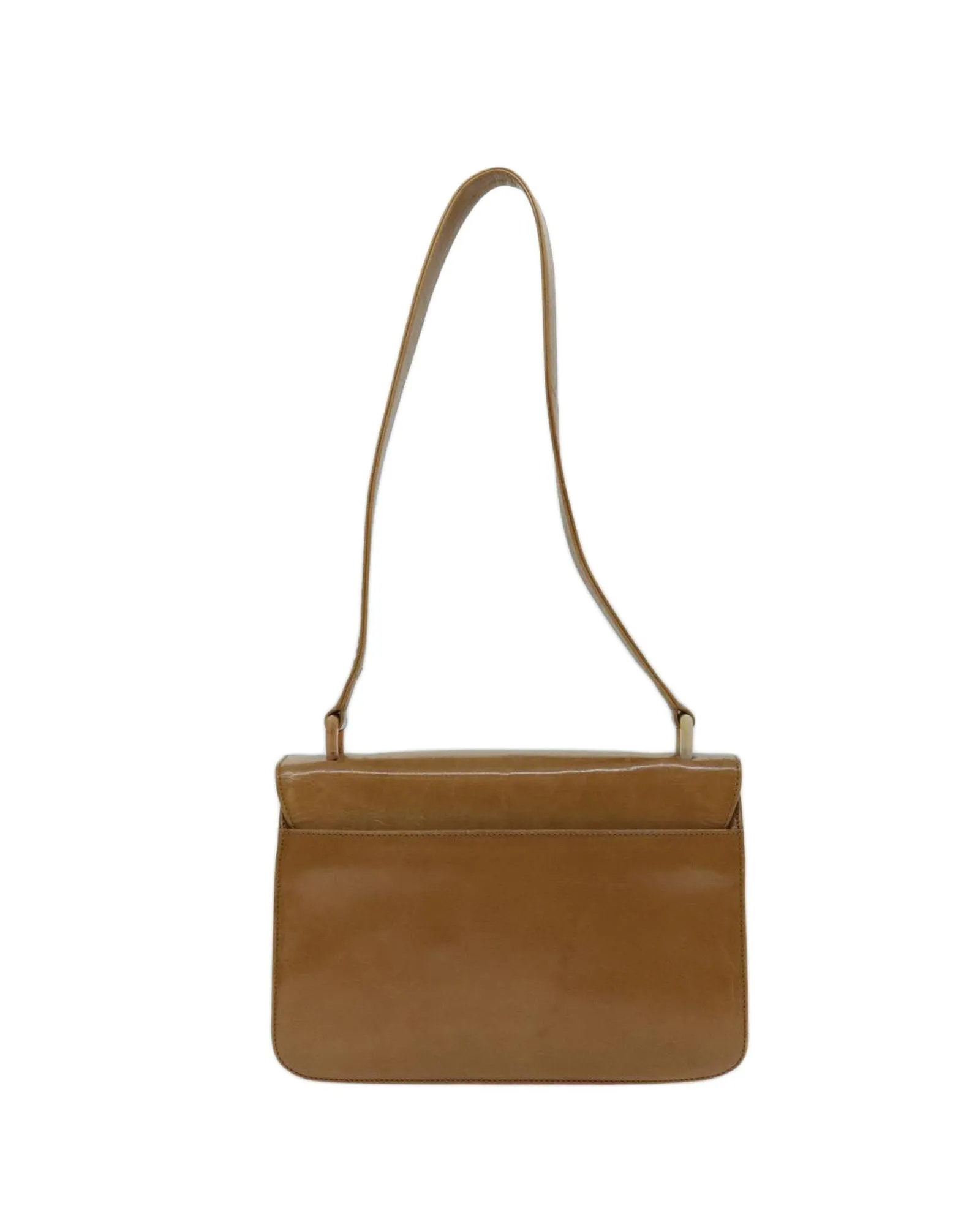 Beige Leather Shoulder Bag by Prada