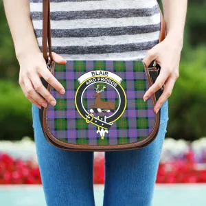 Blair Modern Tartan Saddle Bag with Family Crest