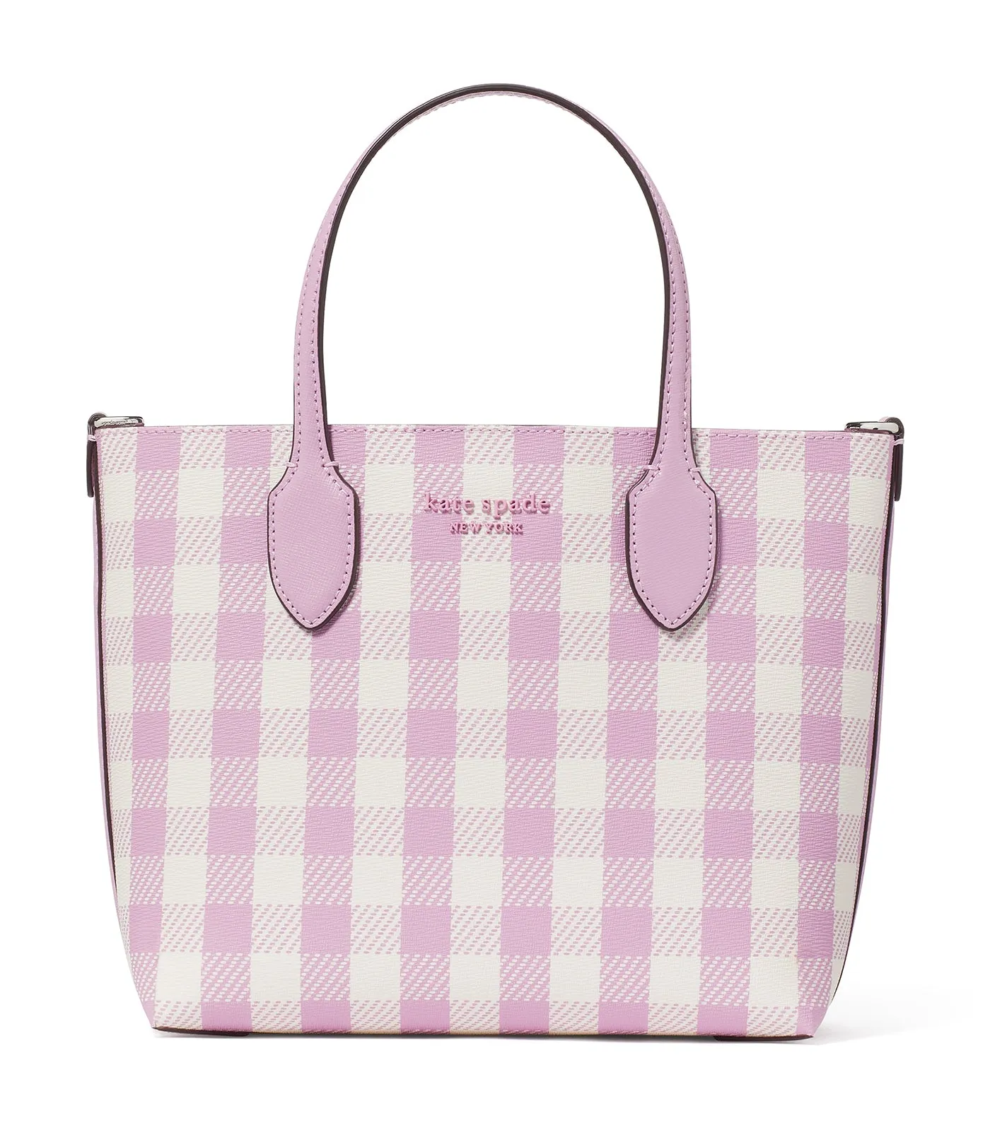 Bleecker Gingham Crossbody Tote Berry Cream Multi