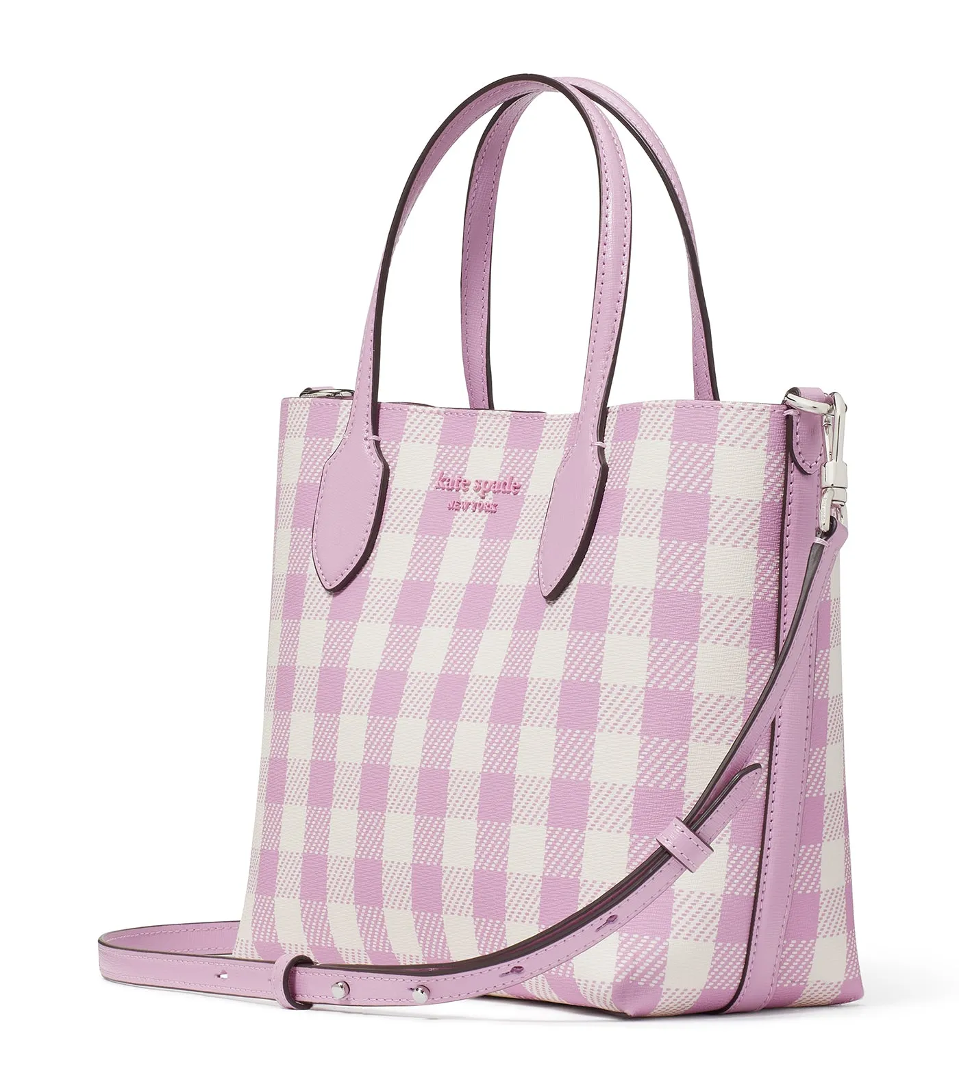 Bleecker Gingham Crossbody Tote Berry Cream Multi