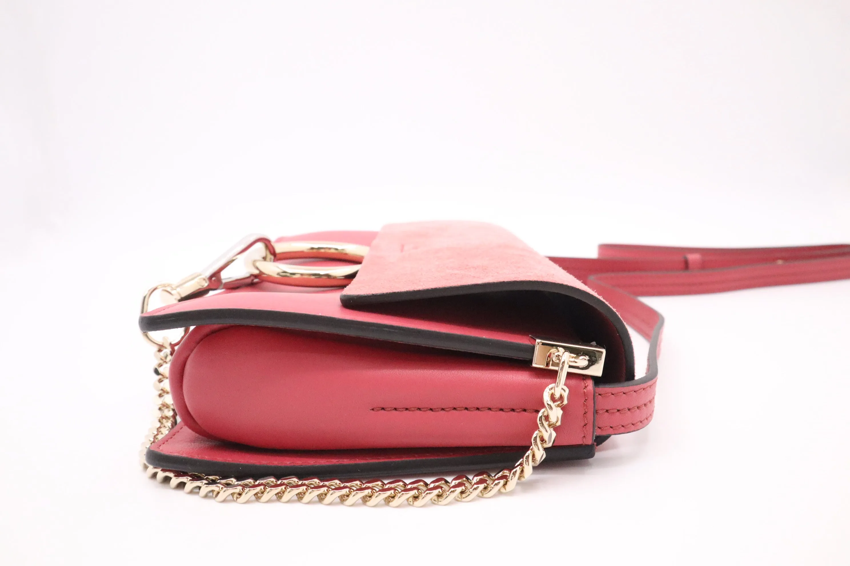 Chloe Faye Shoulder Bag in Peach Leather