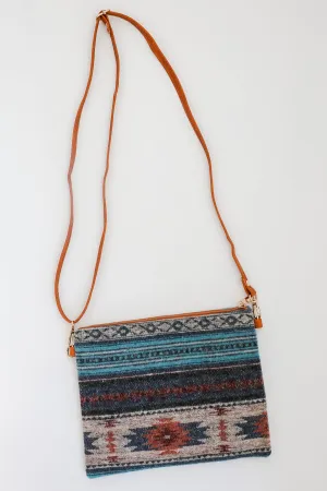 Curated Energy Teal Aztec Crossbody Bag