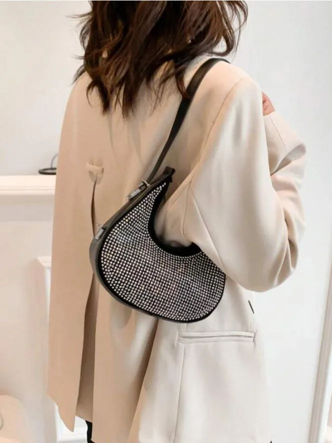 Diamond Decor Hobo Bag