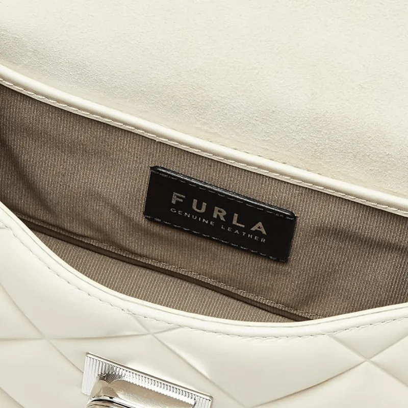 Furla 1927 Soft Mini Crossbody Bag - White Cotton Nero