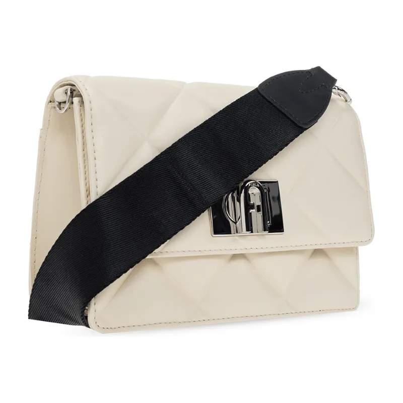 Furla 1927 Soft Mini Crossbody Bag - White Cotton Nero