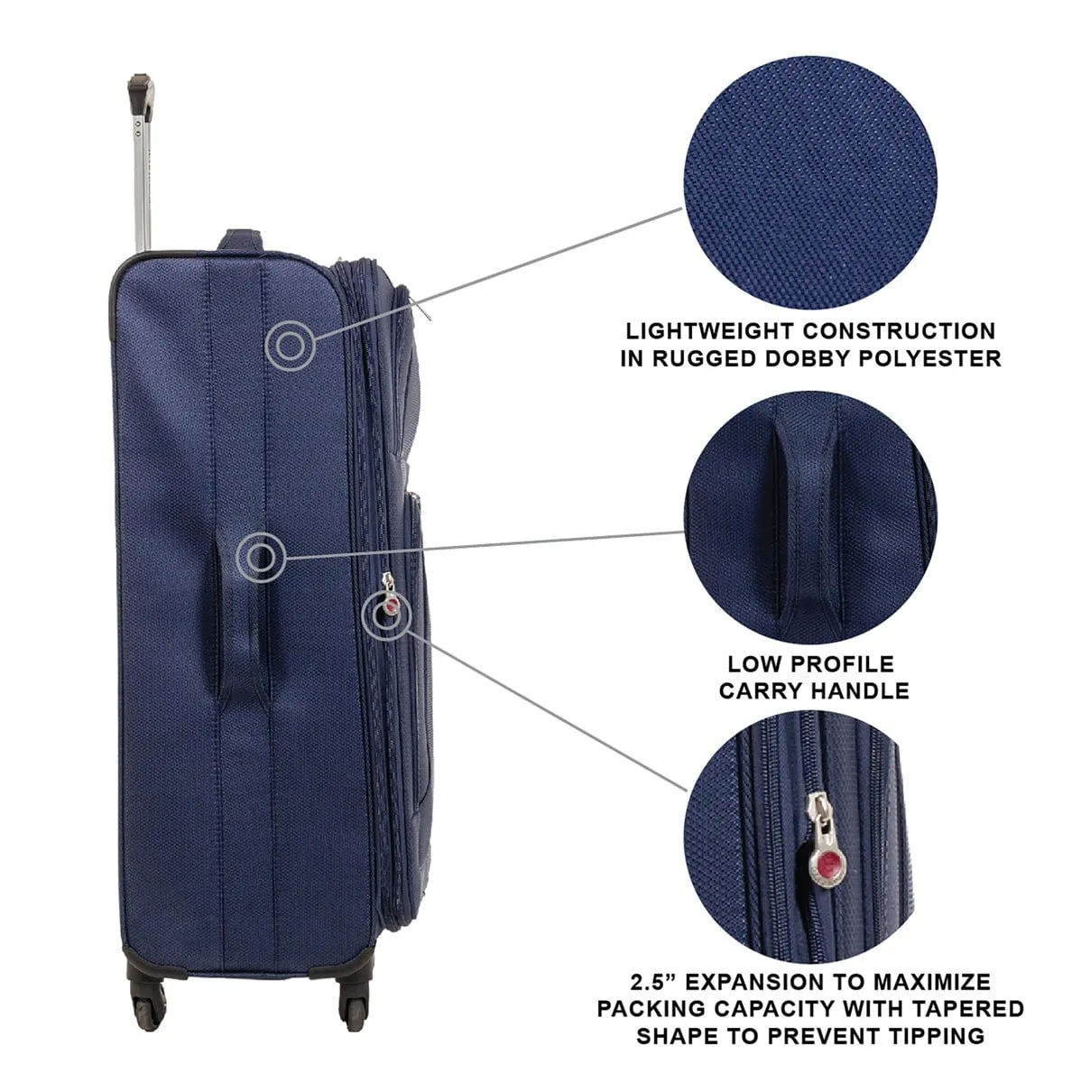 Jetstream 3 Piece Spinner Expandable Luggage Set