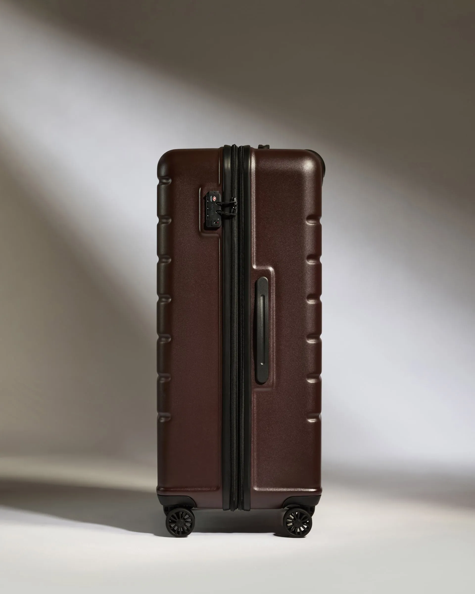 Large Suitcase in Cedar Brown - Logo