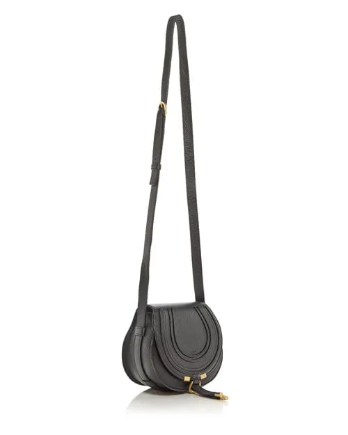 Marcie Chloe Small Leather Saddle Bag, Black