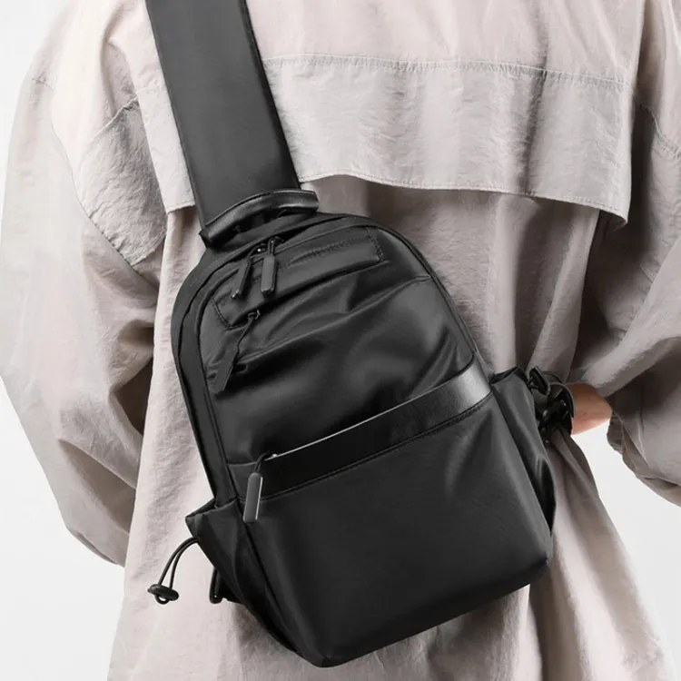 Men Messenger Large Capacity Sports Chest Bag(Black)