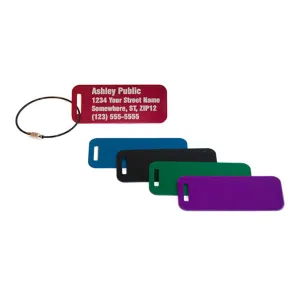 Metal Luggage Tag - Aluminum - Personalized - 3 X 1.25 inches