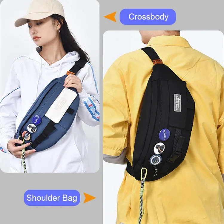 Multifunctional Chest Bag Shoulder Messenger Bag, Model: White Badge