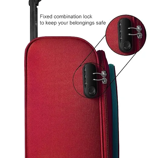 OPTIMA Prion Softside Expandable Roller Luggage, Red, 3-Piece Set (20/24/28)