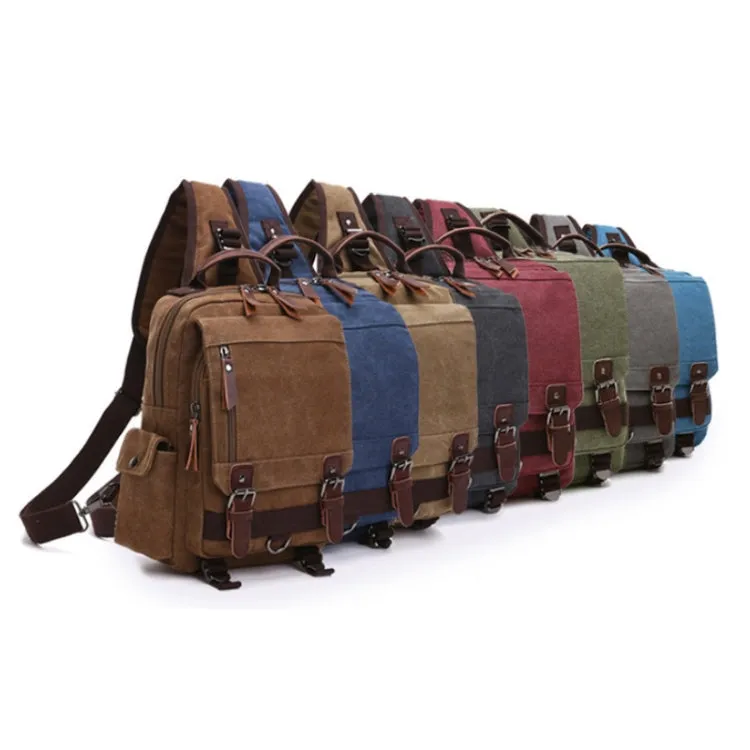 Outdoor Travel Messenger Canvas Chest Bag, Color: Green