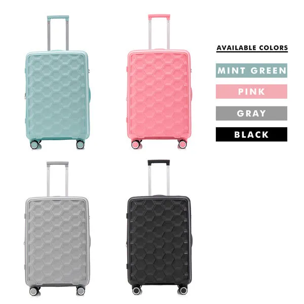 PP Luggage Sets 3 Piece(20/24/28), Expandable Carry On Luggage with TSA Lock Airline Approved, PP materials Hard Shell and Lightweight Suitcase with Spinner Wheels (Mint Green)