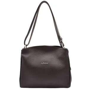 Real Leather Shoulder Bag For Women Zip Hobo Maisie Brown