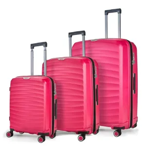 Rock Sunwave 3 Piece Set Expander Hardsided Luggage - Pink