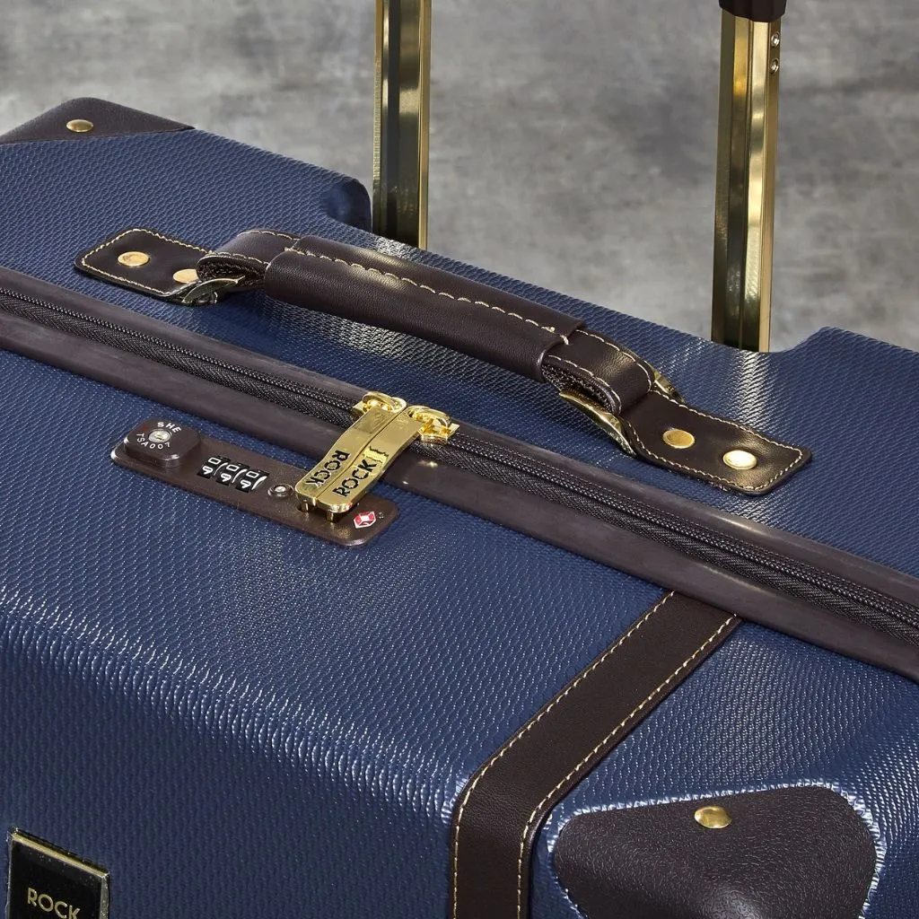 Rock Vintage 3 Piece Hardsided Luggage Set - Navy