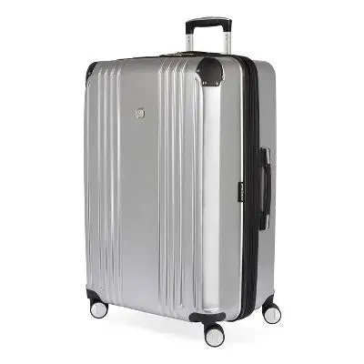 SWISSGEAR Spartan Hardside Large Checked Suitcase - Silver