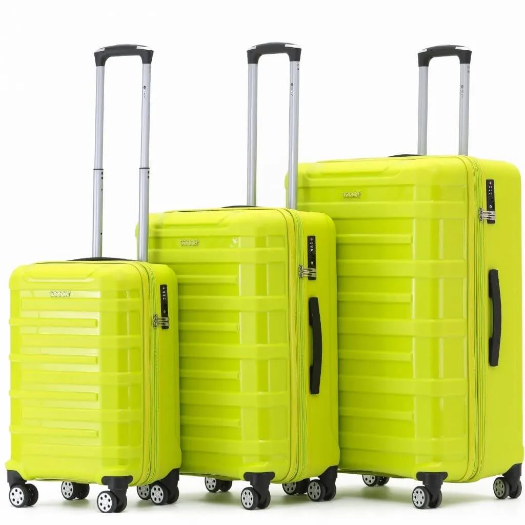 Tosca Warrior 3 Piece Hardsided Suitcase Set - Lime