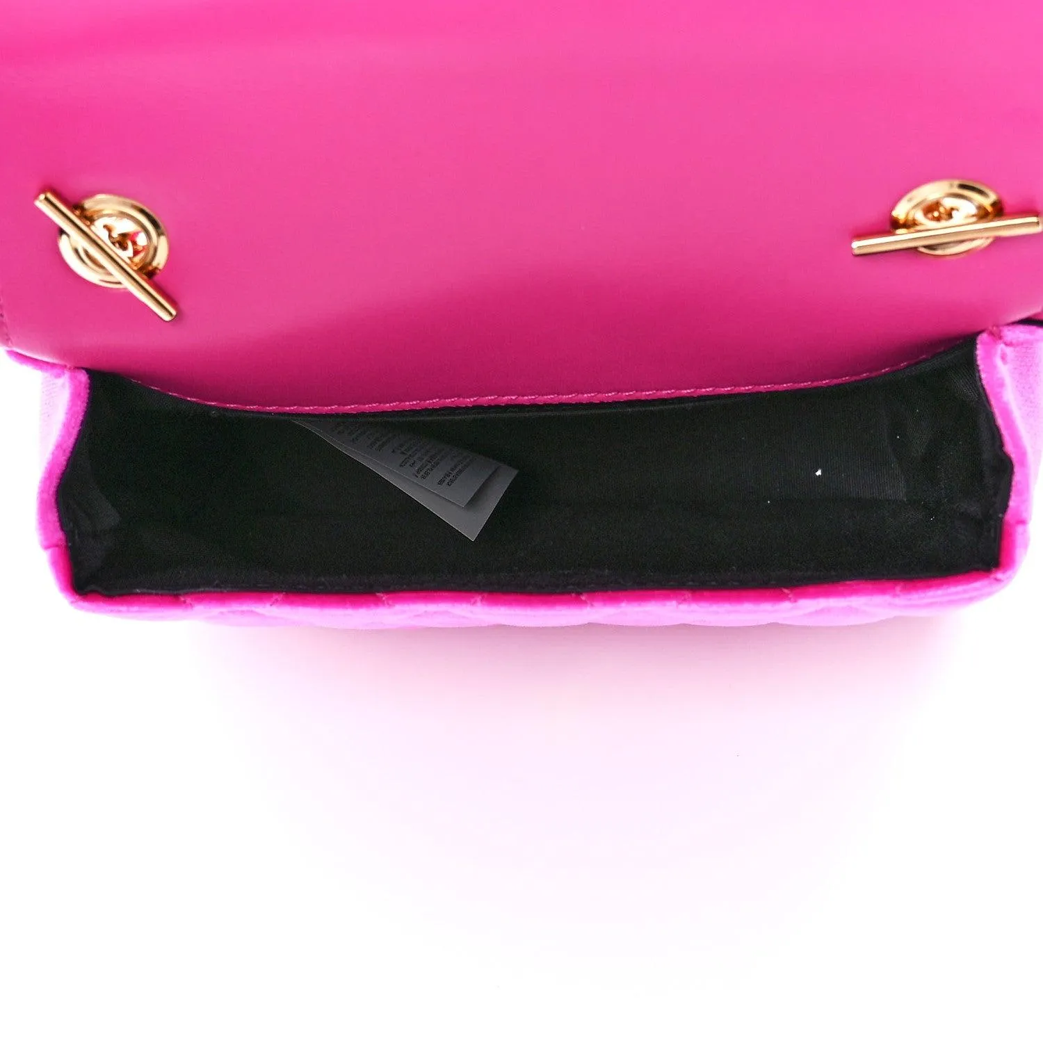 Versace Velvet Quilted Medusa Crossbody Bag Fuchsia