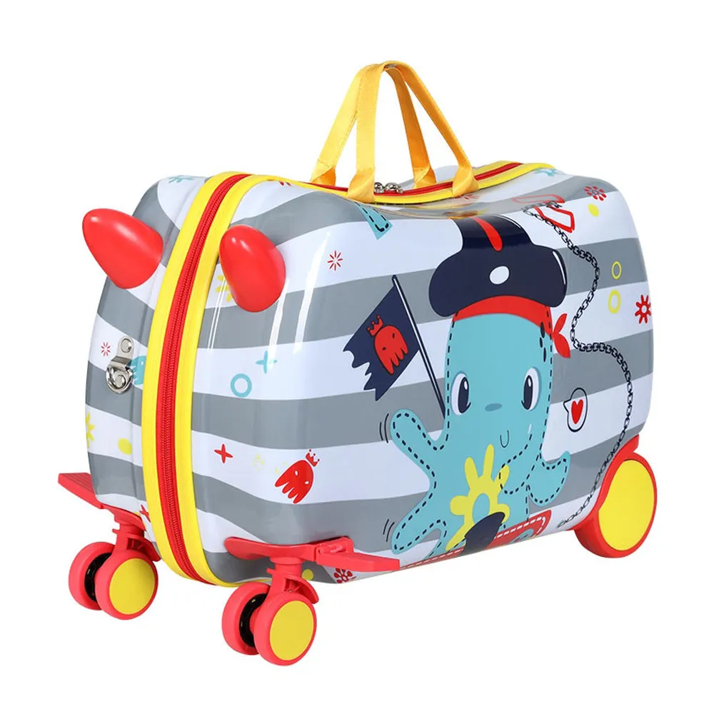 Wanderlite 17" Kids Ride On Luggage Children Suitcase Trolley Travel Octopus