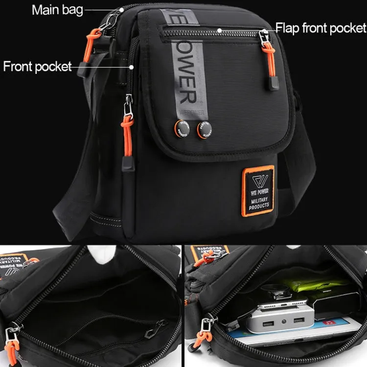 WEPOWER Men Messenger Bag Casual Shoulder Backpack Outdoor Sports Bag(Black)