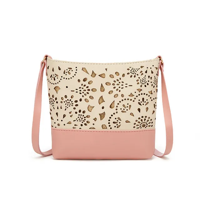 Women's One Shoulder Hollow Pattern Crossbody Adjustable Purse