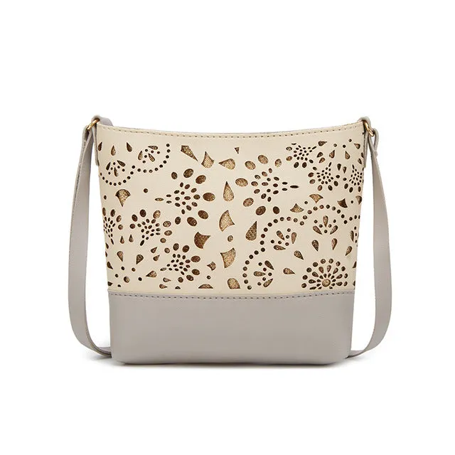 Women's One Shoulder Hollow Pattern Crossbody Adjustable Purse