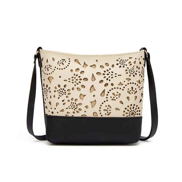 Women's One Shoulder Hollow Pattern Crossbody Adjustable Purse